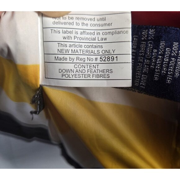 Hudson's Bay Coat Womens Small Black Long Puffer Hooded Down Striped Lightweight - Picture 4 of 16